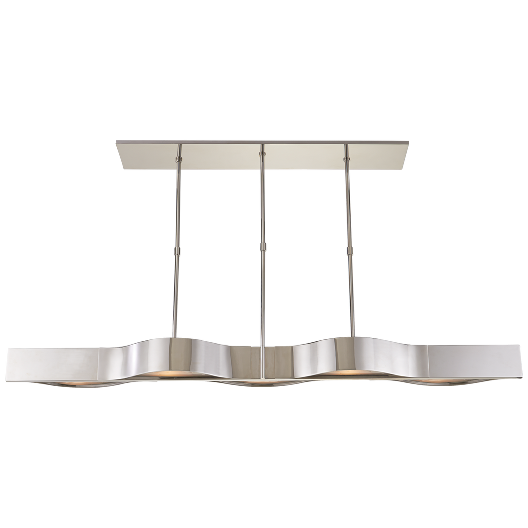 Aravind Large Linear Pendant-Visual Comfort-VISUAL-KW 5523PN-FG-PendantsPolished Nickel-3-France and Son