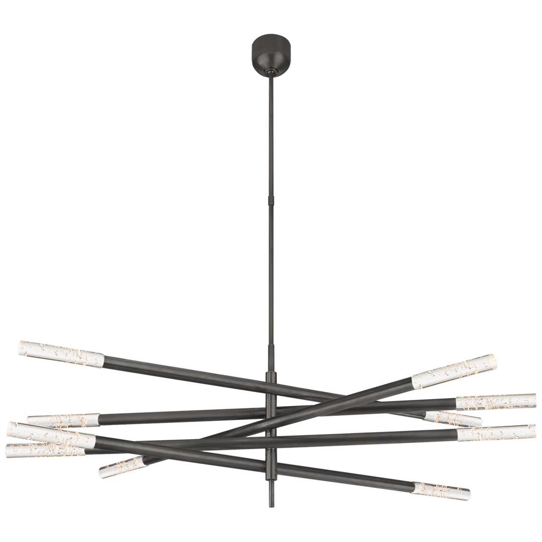 Rosalinda Grande Articulating Chandelier-Visual Comfort-VISUAL-KW 5587BZ-SG-Chandeliers10 Light-Bronze-Seeded Glass-4-France and Son