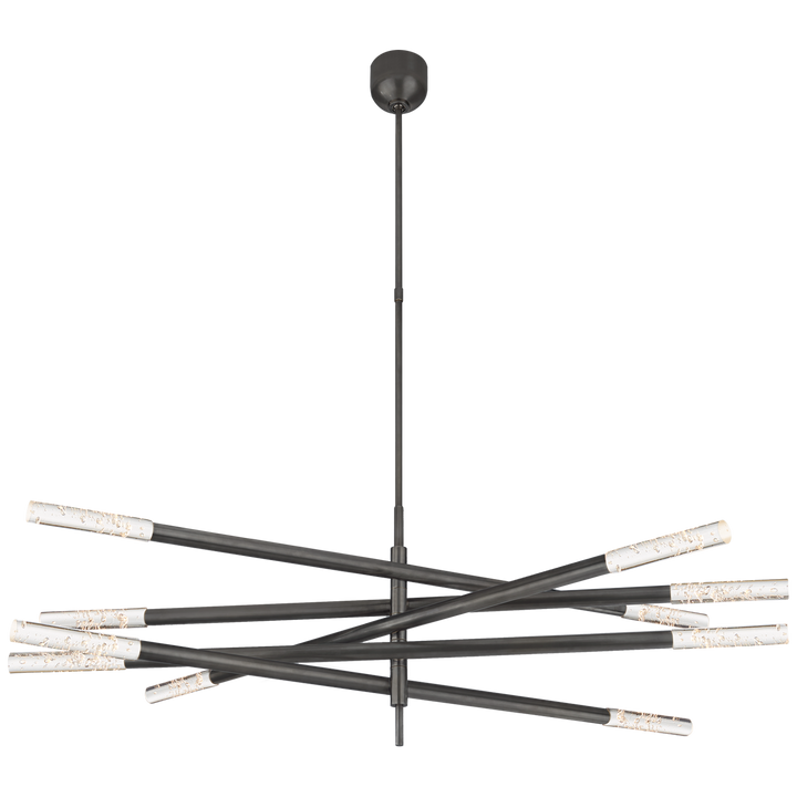 Rosalinda Grande Articulating Chandelier-Visual Comfort-VISUAL-KW 5587BZ-SG-Chandeliers10 Light-Bronze-Seeded Glass-4-France and Son