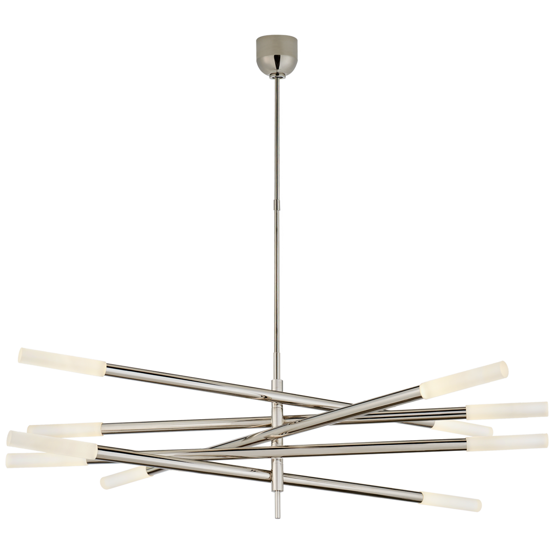 Rosalinda Grande Articulating Chandelier-Visual Comfort-VISUAL-KW 5587PN-EC-Chandeliers10 Light-Polished Nickel-Etched Crystal-5-France and Son