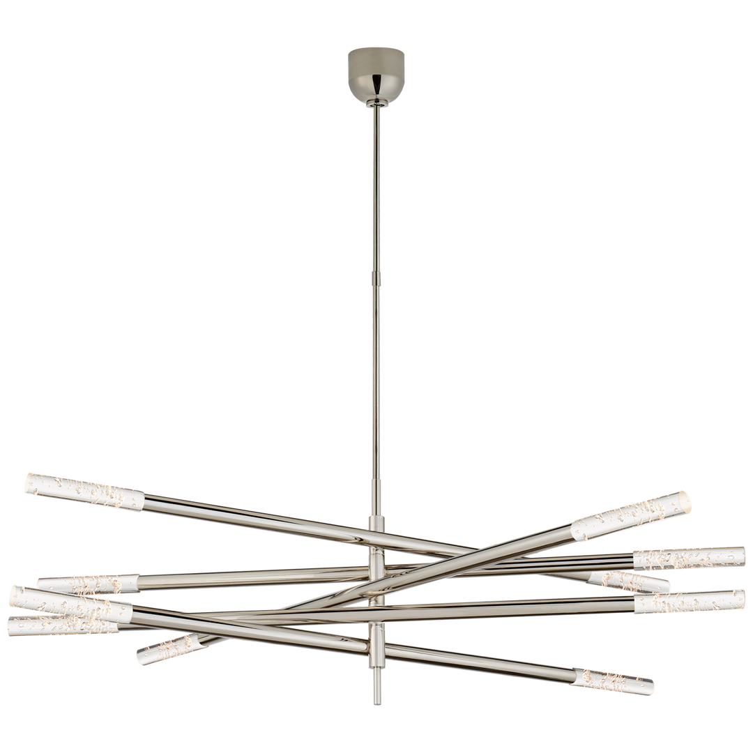 Rosalinda Grande Articulating Chandelier-Visual Comfort-VISUAL-KW 5587PN-SG-Chandeliers10 Light-Polished Nickel-Seeded Glass-6-France and Son