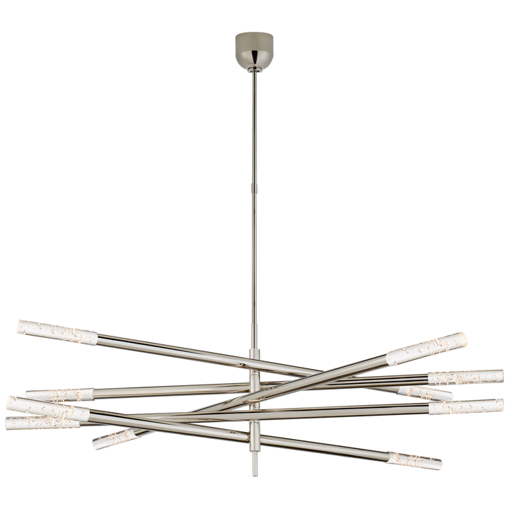 Rosalinda Grande Articulating Chandelier-Visual Comfort-VISUAL-KW 5587PN-SG-Chandeliers10 Light-Polished Nickel-Seeded Glass-6-France and Son