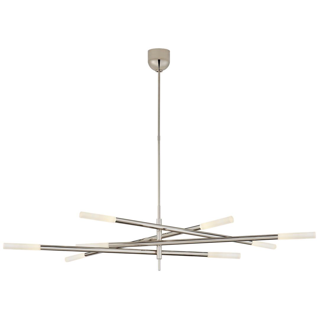 Rosalinda Grande Articulating Chandelier-Visual Comfort-VISUAL-KW 5589PN-EC-Chandeliers8 Light-Polished Nickel-Etched Crystal-11-France and Son