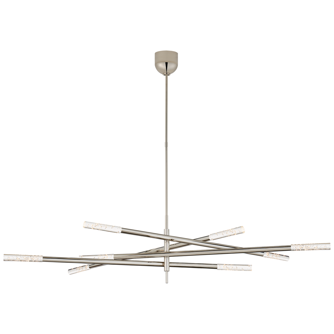 Rosalinda Grande Articulating Chandelier-Visual Comfort-VISUAL-KW 5589PN-SG-Chandeliers8 Light-Polished Nickel-Seeded Glass-12-France and Son