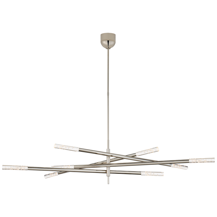 Rosalinda Grande Articulating Chandelier-Visual Comfort-VISUAL-KW 5589PN-SG-Chandeliers8 Light-Polished Nickel-Seeded Glass-12-France and Son