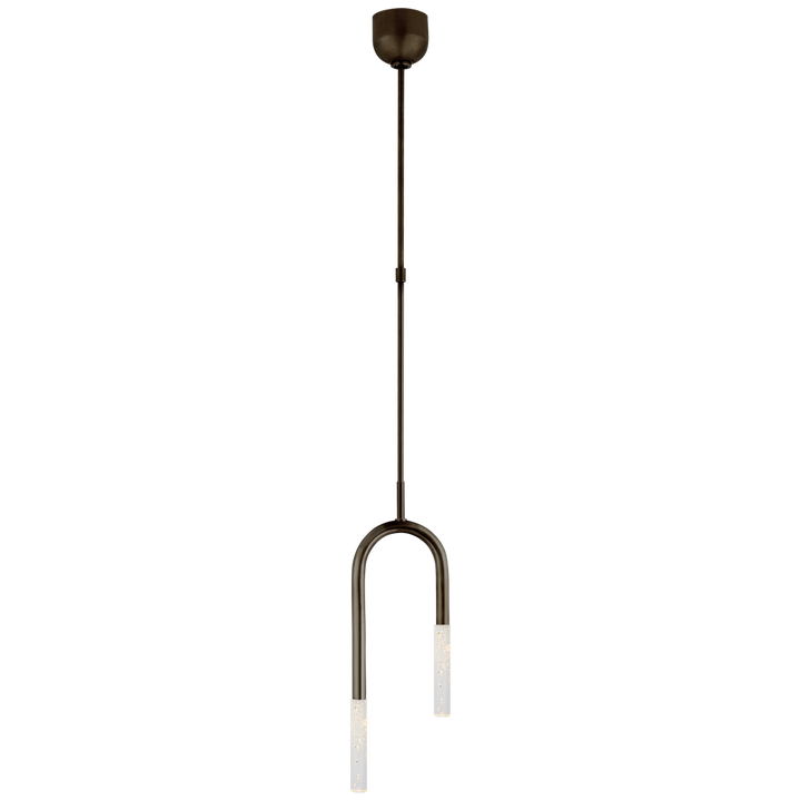 Rosalinda Small Asymmetric Pendant-Visual Comfort-VISUAL-KW 5590BZ-SG-PendantsBronze-Seed Glass-4-France and Son