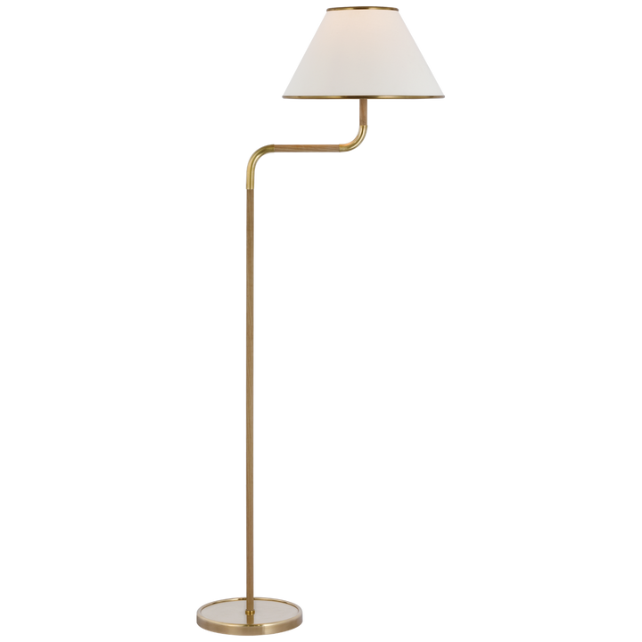 Rissa Medium Bridge Arm Floor Lamp-Visual Comfort-VISUAL-MF 1055SB/NO-L-Floor LampsSoft Brass and Natural Oak-2-France and Son