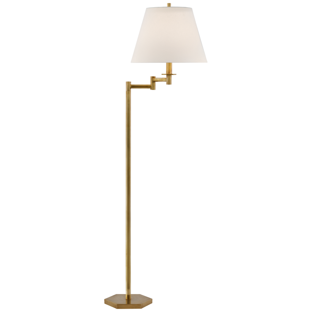 Olinol Large Swing Arm Floor Lamp-Visual Comfort-VISUAL-PCD 1002HAB-L-Floor LampsHand-Rubbed Antique Brass-2-France and Son