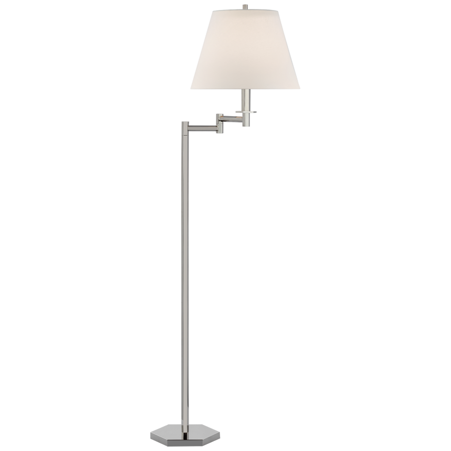 Olinol Large Swing Arm Floor Lamp-Visual Comfort-VISUAL-PCD 1002PN-L-Floor LampsPolished Nickel-1-France and Son