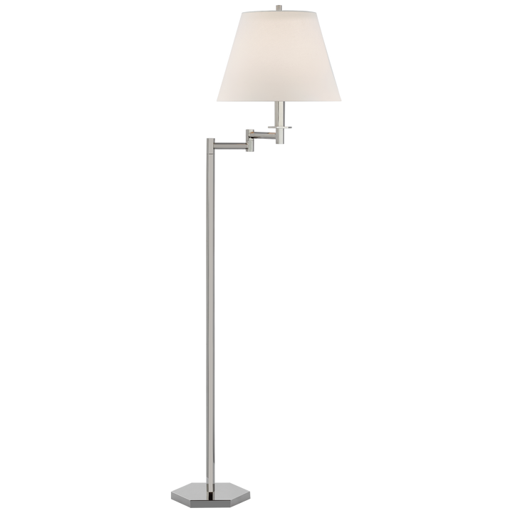 Olinol Large Swing Arm Floor Lamp-Visual Comfort-VISUAL-PCD 1002PN-L-Floor LampsPolished Nickel-1-France and Son