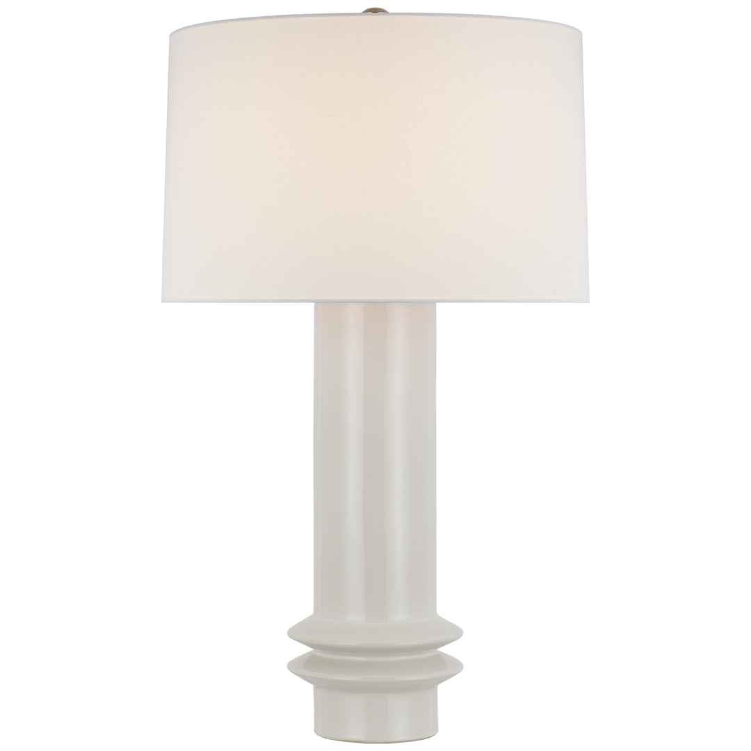 Madge Medium Table Lamp-Visual Comfort-VISUAL-PCD 3603NWT-L-Table LampsNew White with Linen Shade-3-France and Son