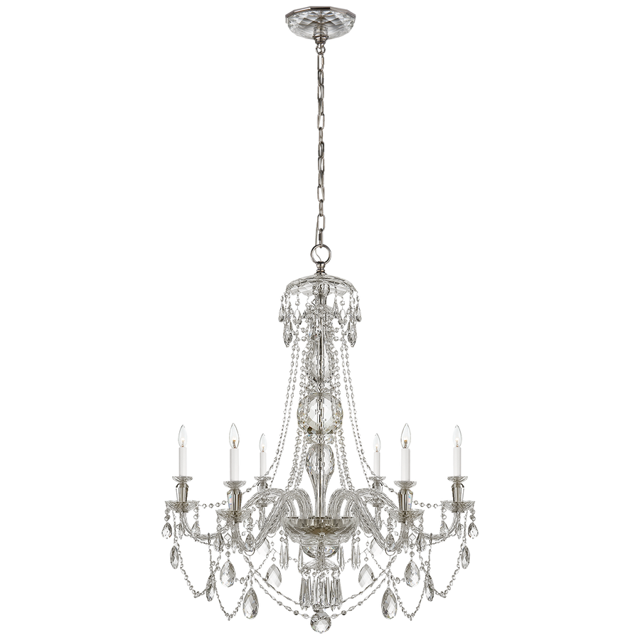 Dirly Wide Chandelier in Crystal-Visual Comfort-VISUAL-RL 5007CG-Chandeliers-1-France and Son