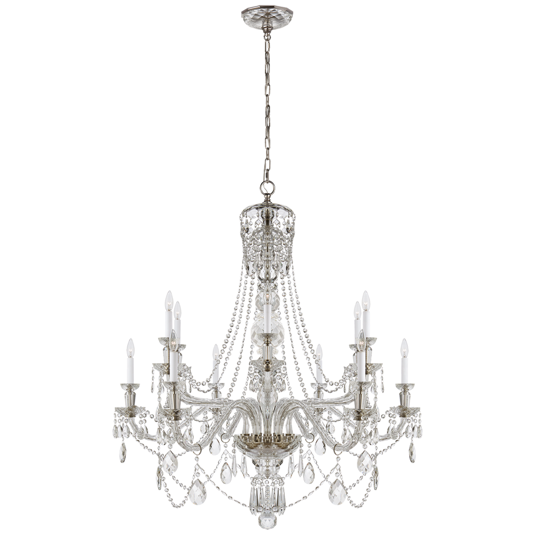 Dirly Two-Tier Chandelier in Crystal-Visual Comfort-VISUAL-RL 5008CG-Chandeliers-1-France and Son