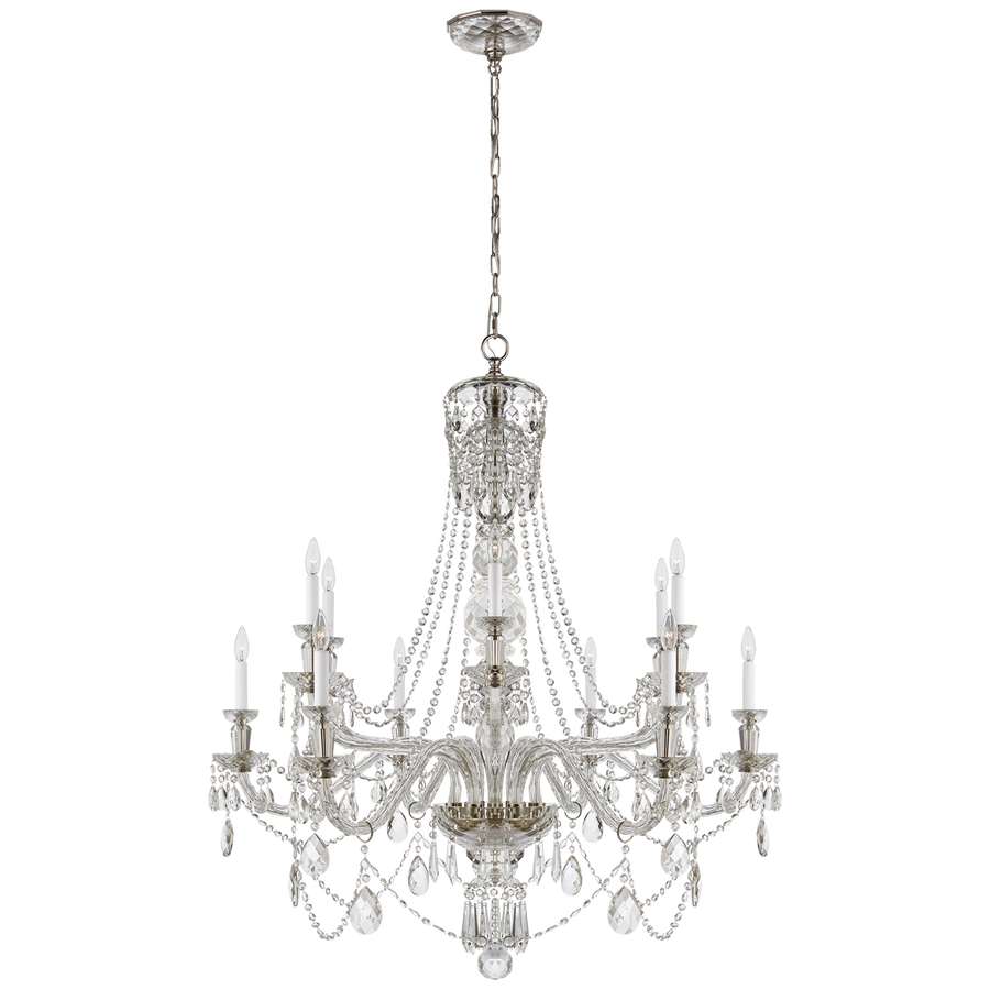 Dirly Two-Tier Chandelier in Crystal-Visual Comfort-VISUAL-RL 5008CG-Chandeliers-1-France and Son