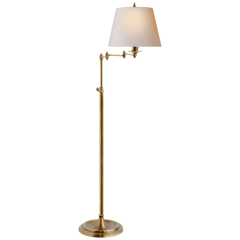 Trisi Arm Floor Lamp-Visual Comfort-VISUAL-S 1200HAB-NP-Floor LampsNatural Paper Shade-2-France and Son