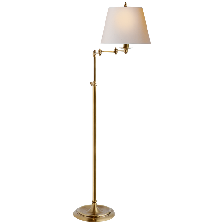 Trisi Arm Floor Lamp-Visual Comfort-VISUAL-S 1200HAB-NP-Floor LampsNatural Paper Shade-2-France and Son