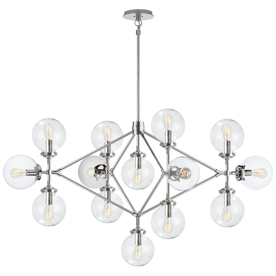 Bela Four Arm Chandelier-Visual Comfort-VISUAL-S 5024PN-CG-ChandeliersPolished Nickel with Clear Glass-1-France and Son