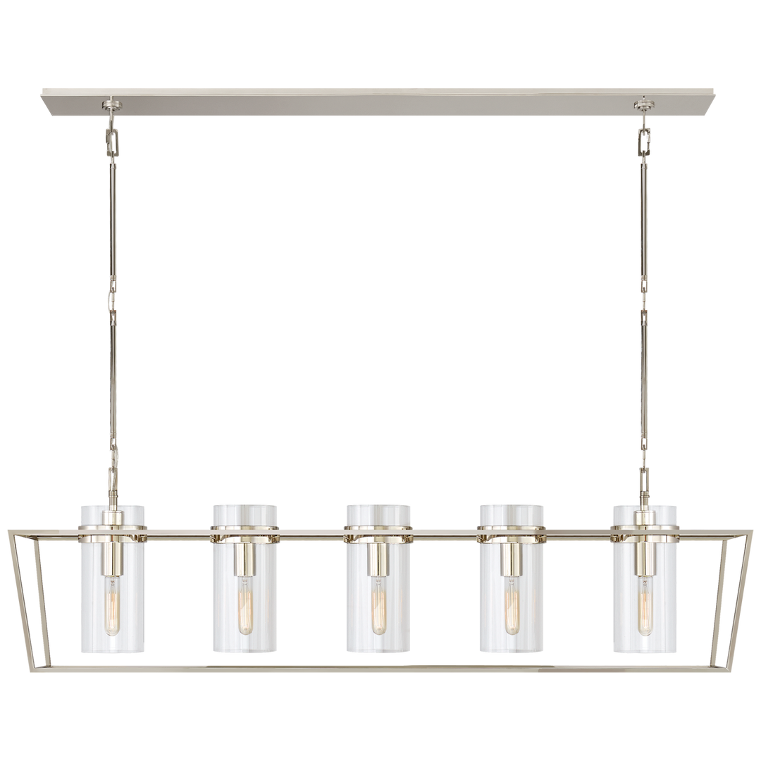 Presilin Large Linear Lantern-Visual Comfort-VISUAL-S 5177PN-CG-ChandeliersPolished Nickel-2-France and Son