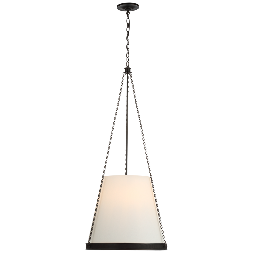 Rosalie Pendant-Visual Comfort-VISUAL-S 5182BZ-L-Pendants18"-Bronze-Linen-2-France and Son