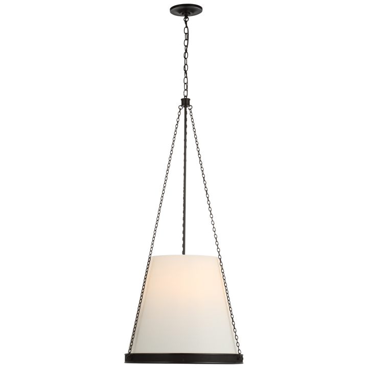 Rosalie Pendant-Visual Comfort-VISUAL-S 5182BZ-L-Pendants18"-Bronze-Linen-2-France and Son