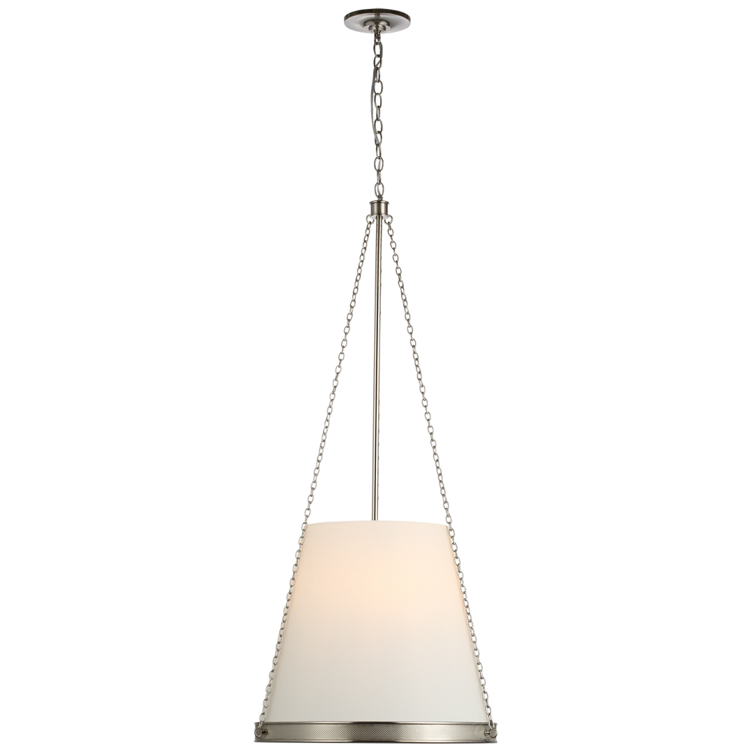 Rosalie Pendant-Visual Comfort-VISUAL-S 5182PN-L-Pendants18"-Polished Nickel-Linen-4-France and Son