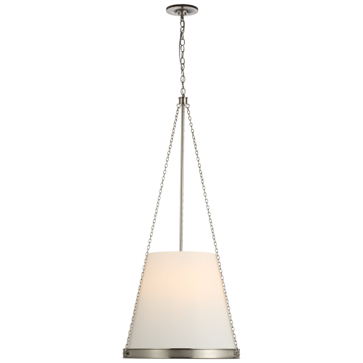 Rosalie Pendant-Visual Comfort-VISUAL-S 5182PN-L-Pendants18"-Polished Nickel-Linen-4-France and Son