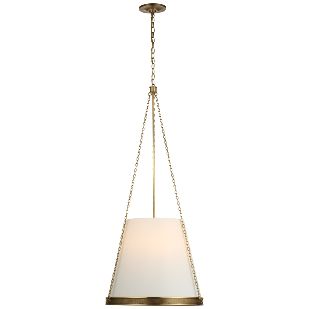 Rosalie Pendant-Visual Comfort-VISUAL-S 5182SB-L-Pendants18"-Soft Brass-Linen-6-France and Son