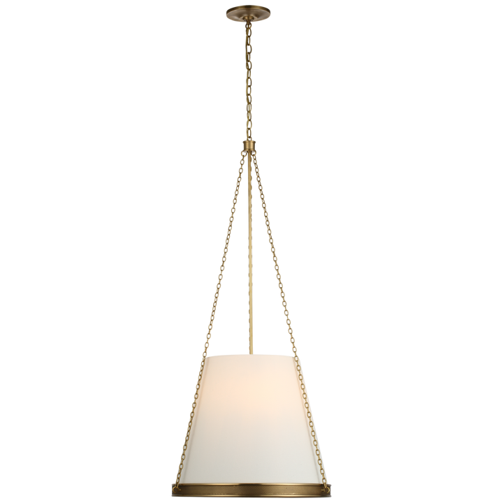 Rosalie Pendant-Visual Comfort-VISUAL-S 5182SB-L-Pendants18"-Soft Brass-Linen-6-France and Son