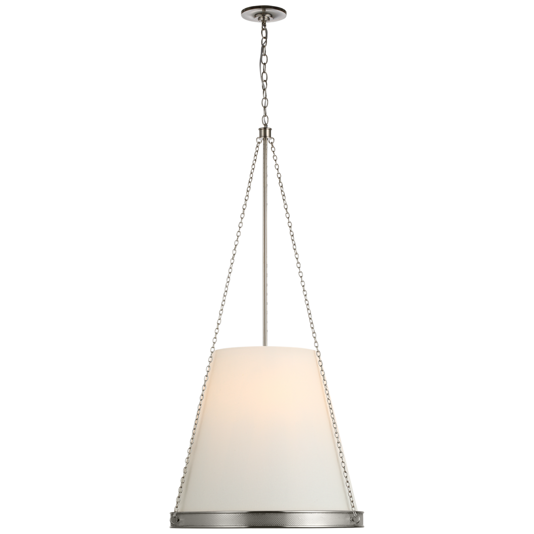 Rosalie Pendant-Visual Comfort-VISUAL-S 5183PN-L-Pendants22"-Polished Nickel-Linen-10-France and Son