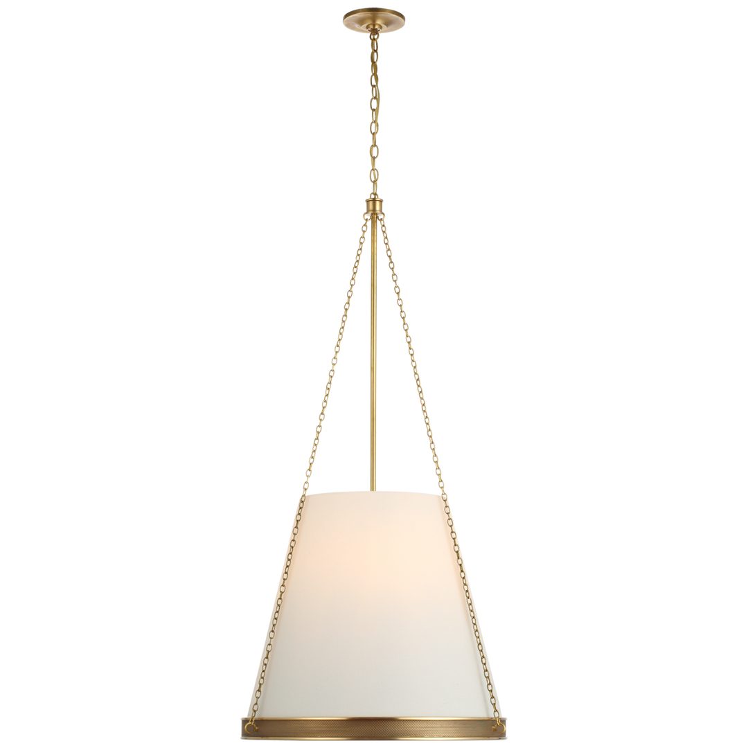 Rosalie Pendant-Visual Comfort-VISUAL-S 5183SB-L-Pendants22"-Soft Brass-Linen-12-France and Son