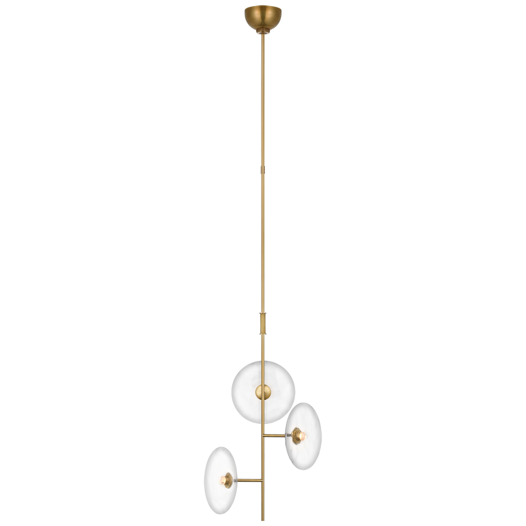 Carly Mini 3-Light Chandelier-Visual Comfort-VISUAL-S 5690HAB-CG-ChandeliersHand-Rubbed Antique Brass-2-France and Son