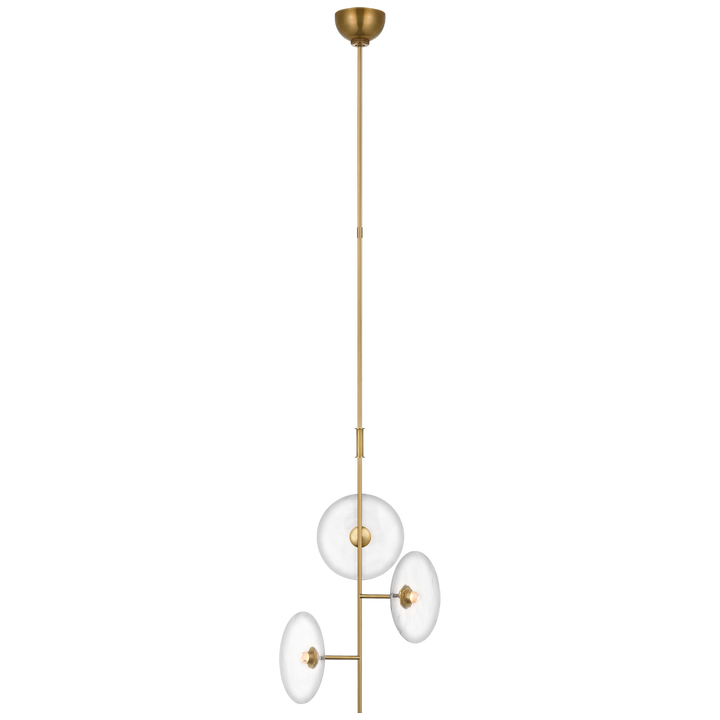 Carly Mini 3-Light Chandelier-Visual Comfort-VISUAL-S 5690HAB-CG-ChandeliersHand-Rubbed Antique Brass-2-France and Son