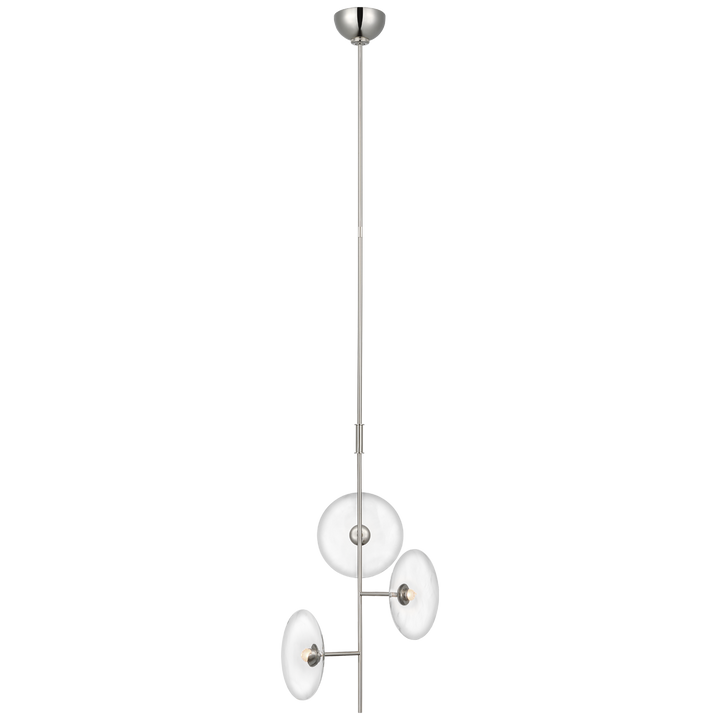 Carly Mini 3-Light Chandelier-Visual Comfort-VISUAL-S 5690PN-CG-ChandeliersPolished Nickel-1-France and Son