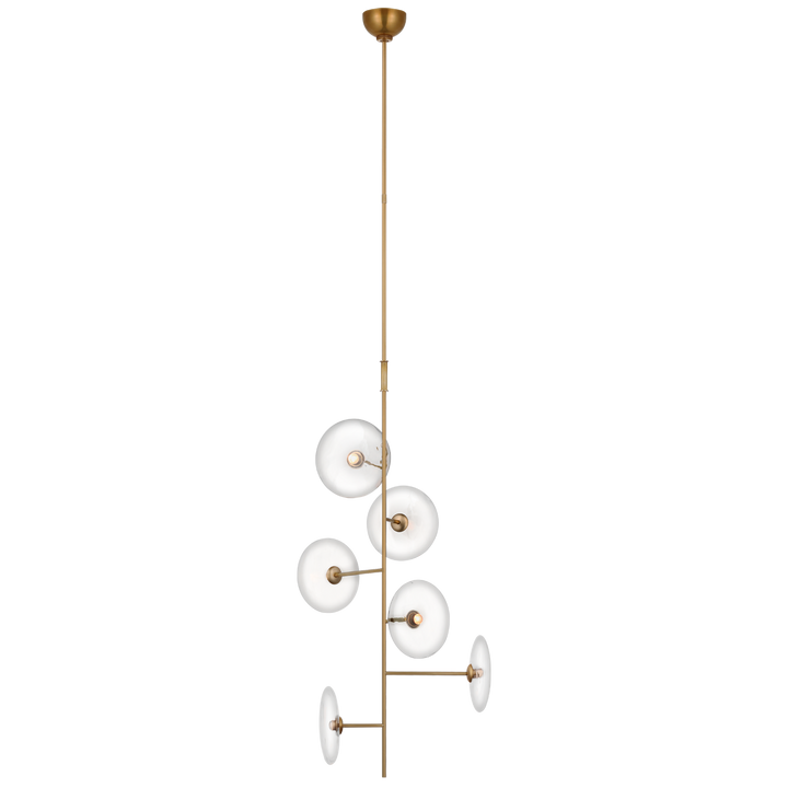 Carly Small Entry Chandelier-Visual Comfort-VISUAL-S 5691HAB-CG-ChandeliersHand-Rubbed Antique Brass-2-France and Son