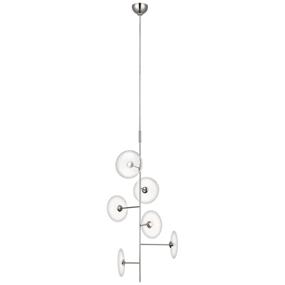 Carly Small Entry Chandelier-Visual Comfort-VISUAL-S 5691PN-CG-ChandeliersPolished Nickel-1-France and Son