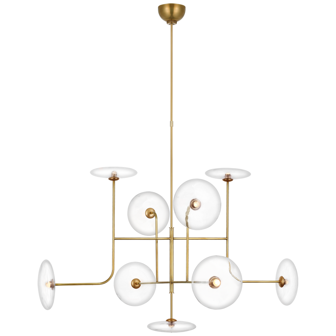 Carly X-Large Arched Chandelier-Visual Comfort-VISUAL-S 5693HAB-CG-ChandeliersHand-Rubbed Antique Brass-2-France and Son