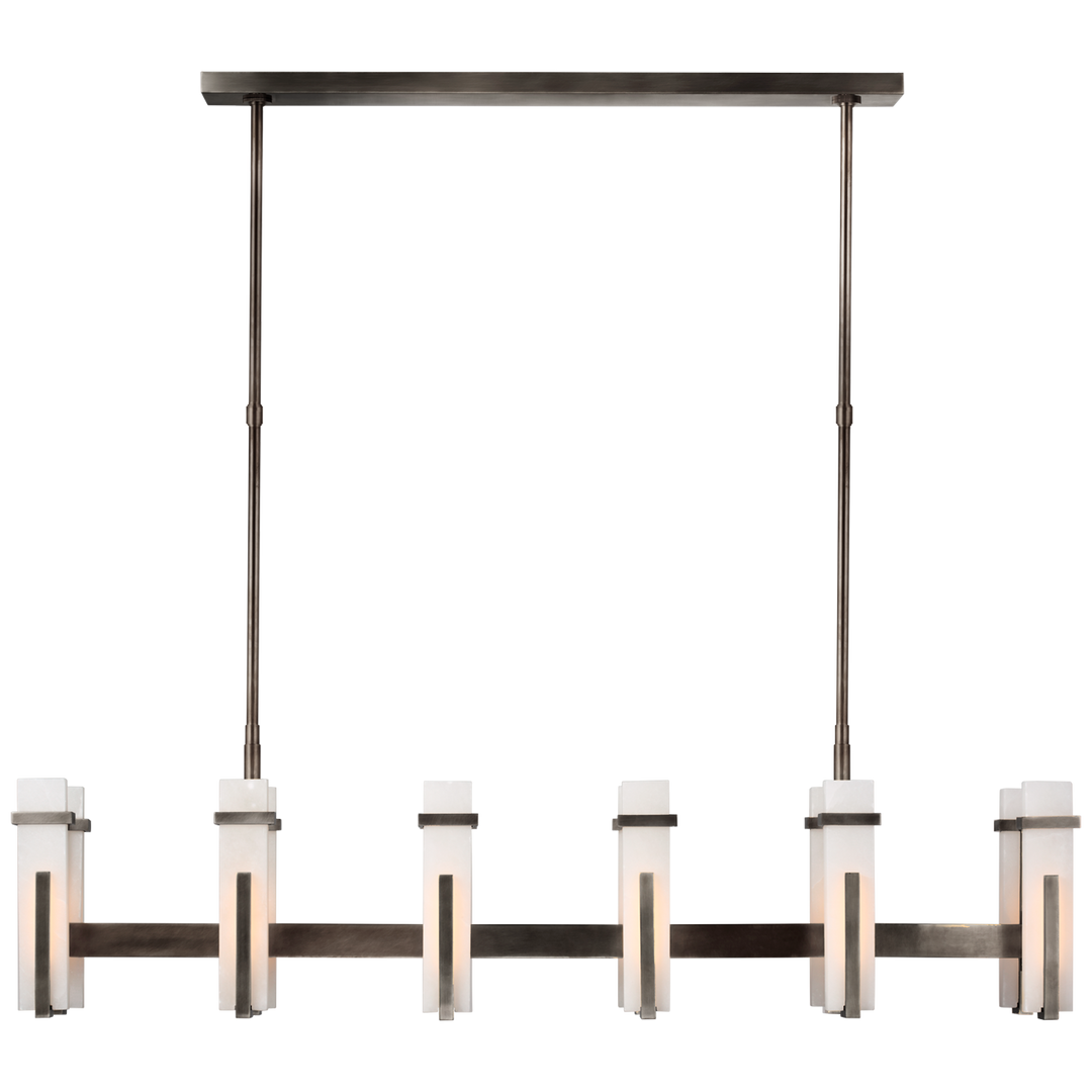 Malia Chandelier-Visual Comfort-VISUAL-S 5915BZ-ALB-ChandeliersLarge Linear-Bronze-Alabaster-13-France and Son