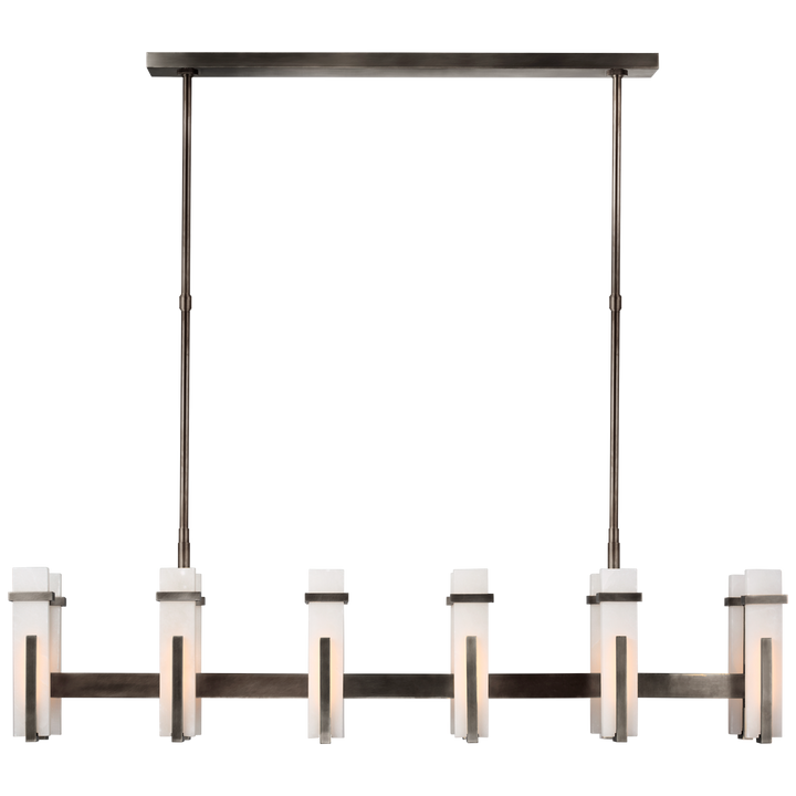 Malia Chandelier-Visual Comfort-VISUAL-S 5915BZ-ALB-ChandeliersLarge Linear-Bronze-Alabaster-13-France and Son