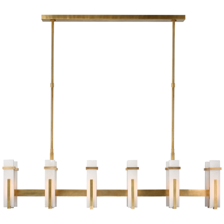 Malia Chandelier-Visual Comfort-VISUAL-S 5915HAB-ALB-ChandeliersLarge Linear-Hand-Rubbed Antique Brass-Alabaster-15-France and Son