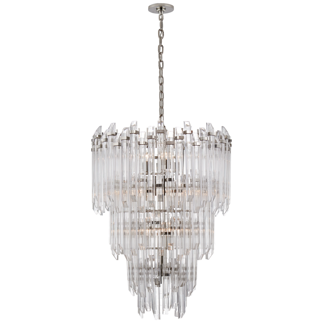 Acela Three-Tier Waterfall Chandelier-Visual Comfort-VISUAL-SK 5423PN-CA-ChandeliersPolished Nickel-2-France and Son