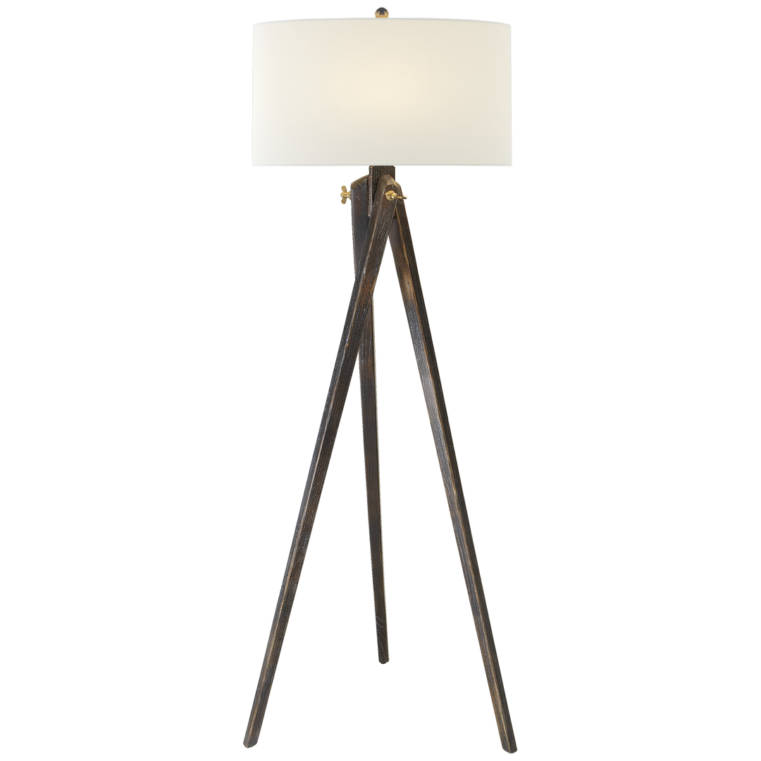 Thyone Floor Lamp with Linen Shade-Visual Comfort-VISUAL-SL 1700TB-L-Floor LampsTudor Brown-2-France and Son