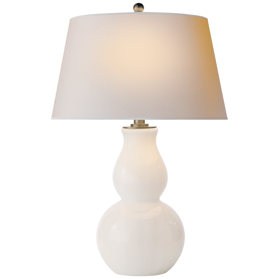 Olympia Bottom Gourd Table Lamp-Visual Comfort-VISUAL-SL 3811WG-NP-Table LampsWhite Glass-2-France and Son