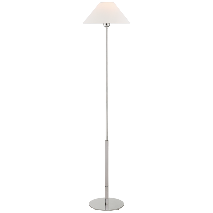 Hadwin Floor Lamp-Visual Comfort-VISUAL-SP 1022PN-L-Floor LampsLinen Shade-Polished Nickel-1-France and Son