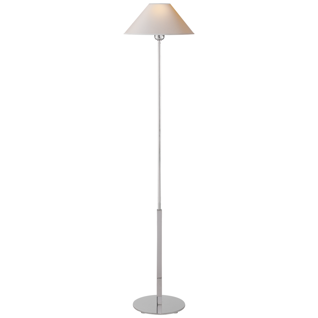 Hadwin Floor Lamp-Visual Comfort-VISUAL-SP 1022PN-NP-Floor LampsNatural Paper Shade-Polished Nickel-4-France and Son