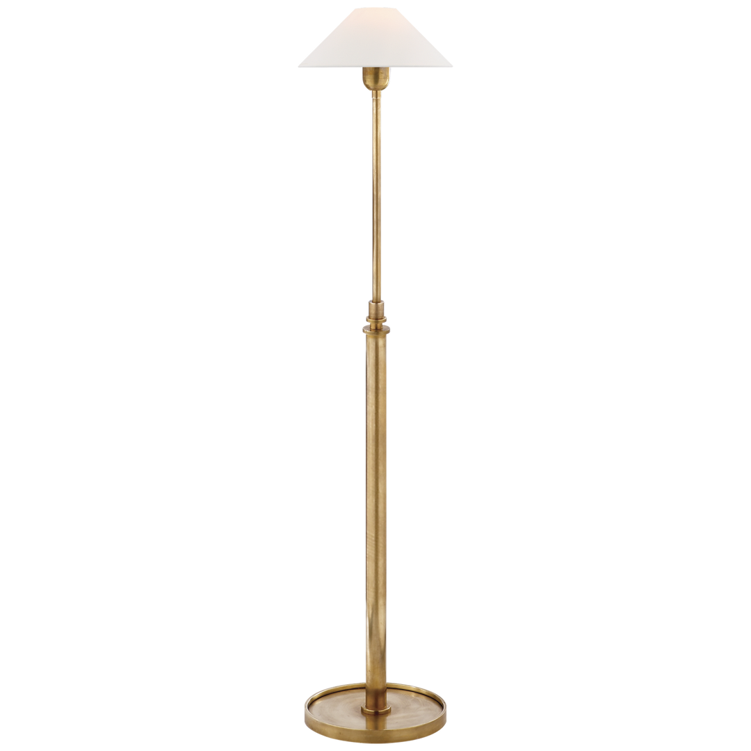 Hamin Floor Lamp-Visual Comfort-VISUAL-SP 1504HAB-L-Floor LampsLinen Shade-Hand-Rubbed Antique Brass-2-France and Son