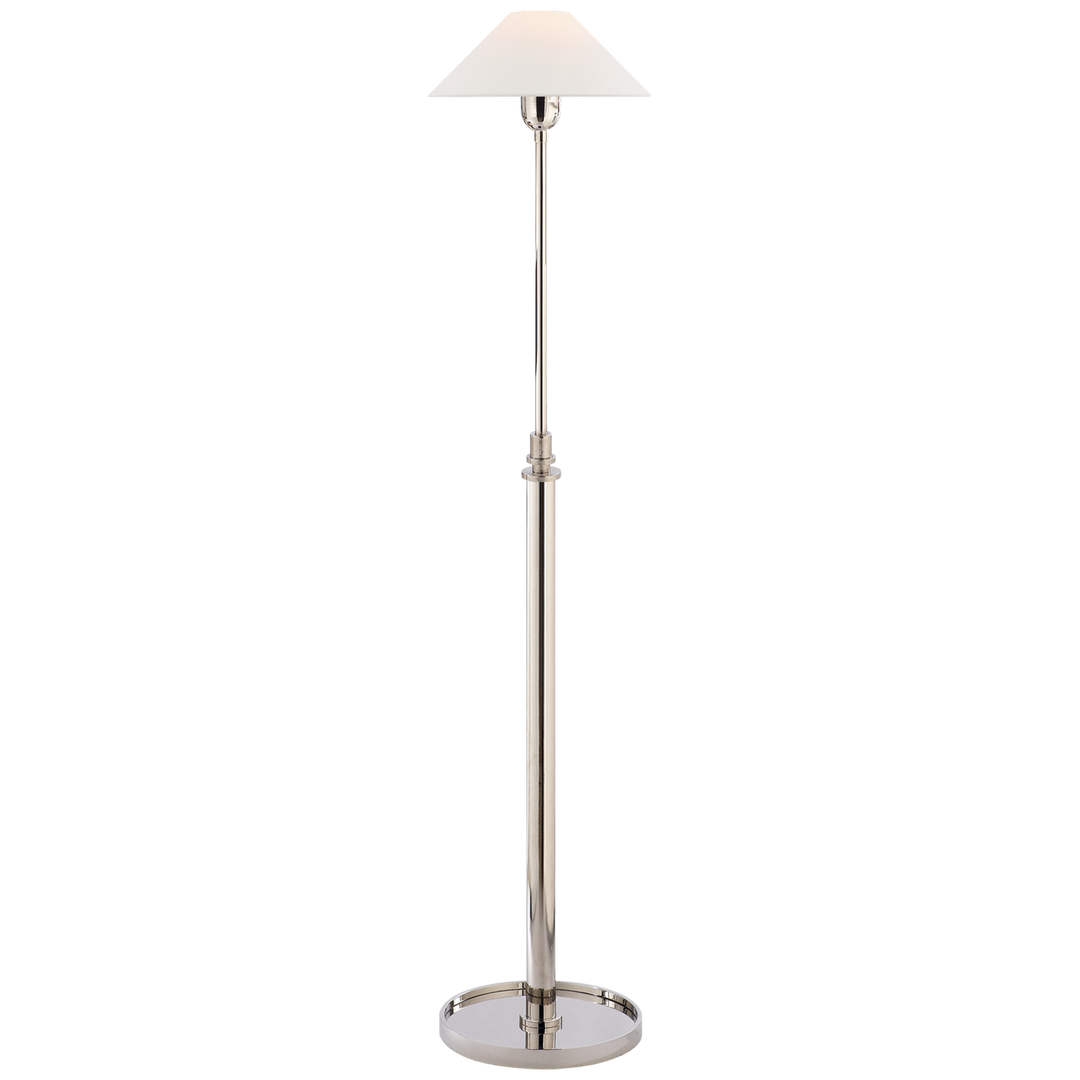 Hamin Floor Lamp-Visual Comfort-VISUAL-SP 1504PN-L-Floor LampsLinen Shade-Polished Nickel-1-France and Son