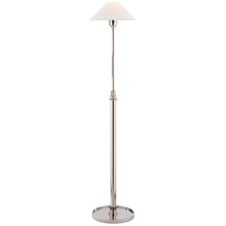 Hamin Floor Lamp-Visual Comfort-VISUAL-SP 1504PN-L-Floor LampsLinen Shade-Polished Nickel-1-France and Son