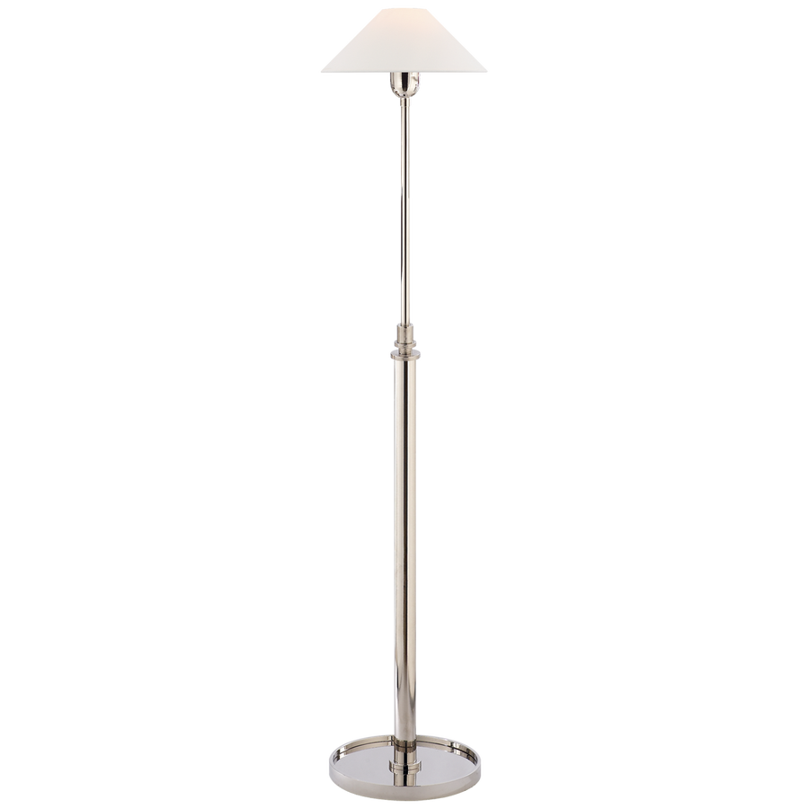 Hamin Floor Lamp-Visual Comfort-VISUAL-SP 1504PN-L-Floor LampsLinen Shade-Polished Nickel-1-France and Son