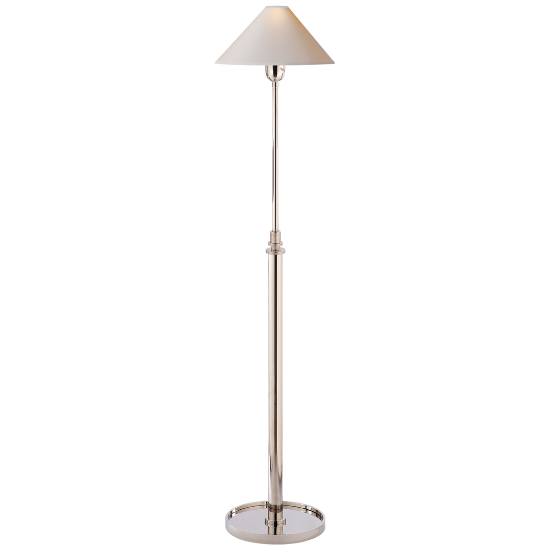 Hamin Floor Lamp-Visual Comfort-VISUAL-SP 1504PN-NP-Floor LampsNatural Paper Shade-Polished Nickel-4-France and Son