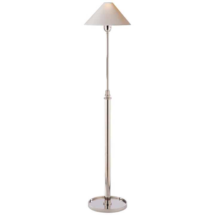 Hamin Floor Lamp-Visual Comfort-VISUAL-SP 1504PN-NP-Floor LampsNatural Paper Shade-Polished Nickel-4-France and Son